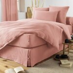Cache - sommier gaze de coton luxe 140 x 190 cm gaia rose pche