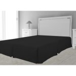 Cache sommier microfibre 180x200 cm noir par soleil docre