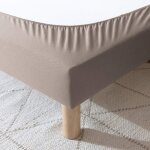 Cache - sommier coton jersey taupe 100x200 - taupe - terre de nuit