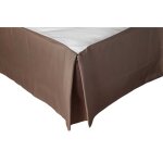 Cache sommier � volant uni taupe 180x200 cm