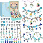 Jouet - diy - kit de fabrication de bijoux - 72 pices - pour filles 5 - 13 ans - couleur bleu
