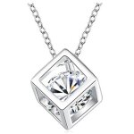 Cadeaux de saint valentin pour femmes rubiks cube collier tridimensionnel strass sauvage petit carr ...