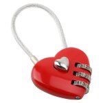 Cadenas � code - hililand - forme de coeur - 3 chiffres - alliage de zinc - portable