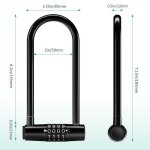 Cadenas � code cadenas de s�curit� antivol velo code � 4 chiffres antivol en u pour v�lo - noir