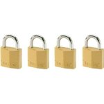 Cadenas en laiton 30 mm sentrouvrant - master lock - lot de 4 - jaune - a cl� - diam�tre de lanse 5 mm ...