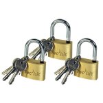 Cadenas tech - it - jeu de 3 cadenas en laiton avec manille en acier chrom� - 6mm danse - 3 cl�s incluses ...