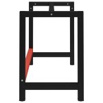 Cadre de banc de travail - vidaxl - mtal - noir et rouge - 120x57x79 cm - barre renforce