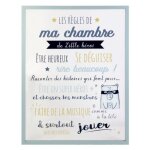 Cadre dco enfant - paris prix - rgles garon - 40x60cm - bois & mdf - bleu & blanc