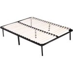 Cadre � lattes + pieds pour matelas de 140 x 190 cm - 20 lattes