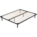 Julie - solide et confortable sommier cadre a lattes pieds 200x200 x 29 cm en metal - montage rapide ...