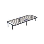 Sommier - marion - noir - cadre  lattes - 90x190 cm - montage rapide - 1 place