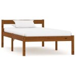 Cadre de lit en bois de pin massif - vidaxl - structure de lit 1 - 2 personnes - marron miel - 206x106x50 ...