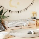 Cadre de lit enfant - vgeby - 90x190 cm - bois de pin massif - avec tiroirs de rangement - montage nécessaire ... Cadre de lit enfant - vgeby - 90x190 cm - bois de pin massif - avec tiroirs de rangement - montage nécessaire ...