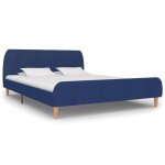Cadre de lit jili - top - sommier inclus - design exquis - bleu tissu 180 x 200 cm - adulte - enfant ...