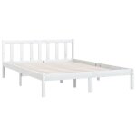 Cadre de lit - keenso - ab810063 - bois de pin massif - 140x190 cm - blanc