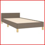 Cadre de lit - keenso - taupe 90x190 cm - tte de lit incluse - montage facile - design contemporain