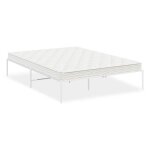 Cadre de lit mtal blanc 140x190 cm - salalis - sp0276