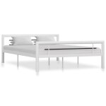 Cadre de lit en métal - vidaxl - blanc - 140 x 200 cm - classique - intemporel Cadre de lit en métal - vidaxl - blanc - 140 x 200 cm - classique - intemporel