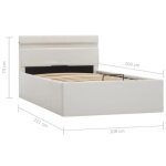 Cadre de lit - mothinessto - 100x200 cm - similicuir blanc - rangement avec led - mcanisme hydraulique ...
