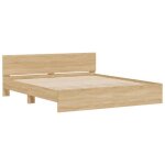 Cadre de lit - mothinessto - 160x200 cm - ch�ne sonoma - bois ding�nierie - t�te de lit incluse
