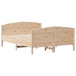 Cadre de lit - mothinessto - dx10719 - bois de pin massif - 140x190 cm - assemblage requis