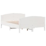 Cadre de lit - mothinessto - dx2077 - bois de pin massif - 140x190 cm - blanc