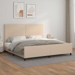 Cadre de lit - mothinessto - ly0555 - similicuir cappuccino - 200x200 cm - t�te de lit r�glable