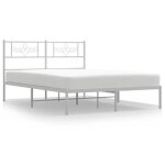 Cadre de lit - mothinessto - yy16756 - m�tal - 140x190 cm - blanc - 2 places