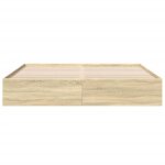 Cadre de lit - mxzzand - 200x200 cm - chêne sonoma - bois dingénierie - design moderne Cadre de lit - mxzzand - 200x200 cm - chêne sonoma - bois dingénierie - design moderne
