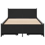 Cadre de lit - mxzzand - 90x190 cm - bois dingnierie - noir - avec tiroirs
