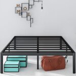 Cadre de lit plateforme en métal - zinus - van - 140x190 cm - noir - montage facile - design contemporain ... Cadre de lit plateforme en métal - zinus - van - 140x190 cm - noir - montage facile - design contemporain ...