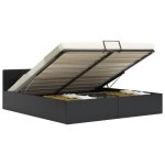 Cadre de lit  rangement hydraulique - vidaxl - noir - 180x200 cm - 2 places - a lattes - avec tiroirs ...