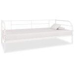Vidaxl cadre de lit de repos blanc m�tal 90 x 200 cm