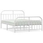 Cadre de lit - salalis - sp0700 - mtal blanc - 140x190 cm - design classique