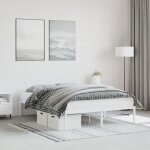 Cadre de lit - salutuya - bd3225 - mtal blanc - 140x190 cm - 2 places