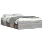 Cadre de lit - salutuya - bd6049 - 120x190 cm - bois dingnierie - sonoma gris