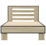 Cadre de lit - salutuya - ch�ne sonoma - 90x190 cm - bois ding�nierie - m�tal - 1 place