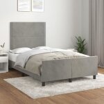 Cadre de lit - shipenophy - vox03141 - velours gris clair - 120x190 cm - t�te de lit r�glable