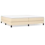 Cadre de lit  sommier tapissier - omabeta - crme - 200x200 cm - a ressorts - meubles haut de gamme