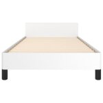 Cadre de lit avec t�te de lit - gototop - blanc - 80x200 cm - similicuir