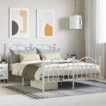 Cadre de lit - tmishion - pal353506 - mtal blanc - 140x190 cm - 2 places