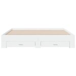 Cadre de lit - v geby - 180x200 cm - bois dingnierie - avec tiroirs - blanc