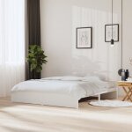 Cadre de lit - v geby - 180x200 cm - bois massif - blanc - design contemporain
