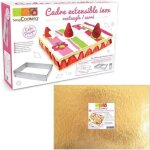 Cadre  ptisserie extensible rectangle + 5 supports  gteau