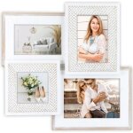 Cadre photo - zep italia - p�le - m�le - bois - 4 photos - blanc