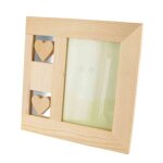 Cadre photo en bois coeurs 20 x 20 x 1 cm