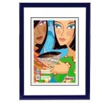 Cadre photo - hama - madrid - 30x40 cm - plastique - bleu - rectangulaire