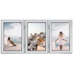Cadre photo - hama - santorini - argent� - m�tal - 3 emplacements 13x18 cm