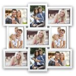 Cadre photo - santander - multi vues - 9 photos - r�sine - blanc - 52x52 cm