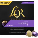 Caf capsules l?or espresso lungo profondo x20 en aluminium compatibles nespresso